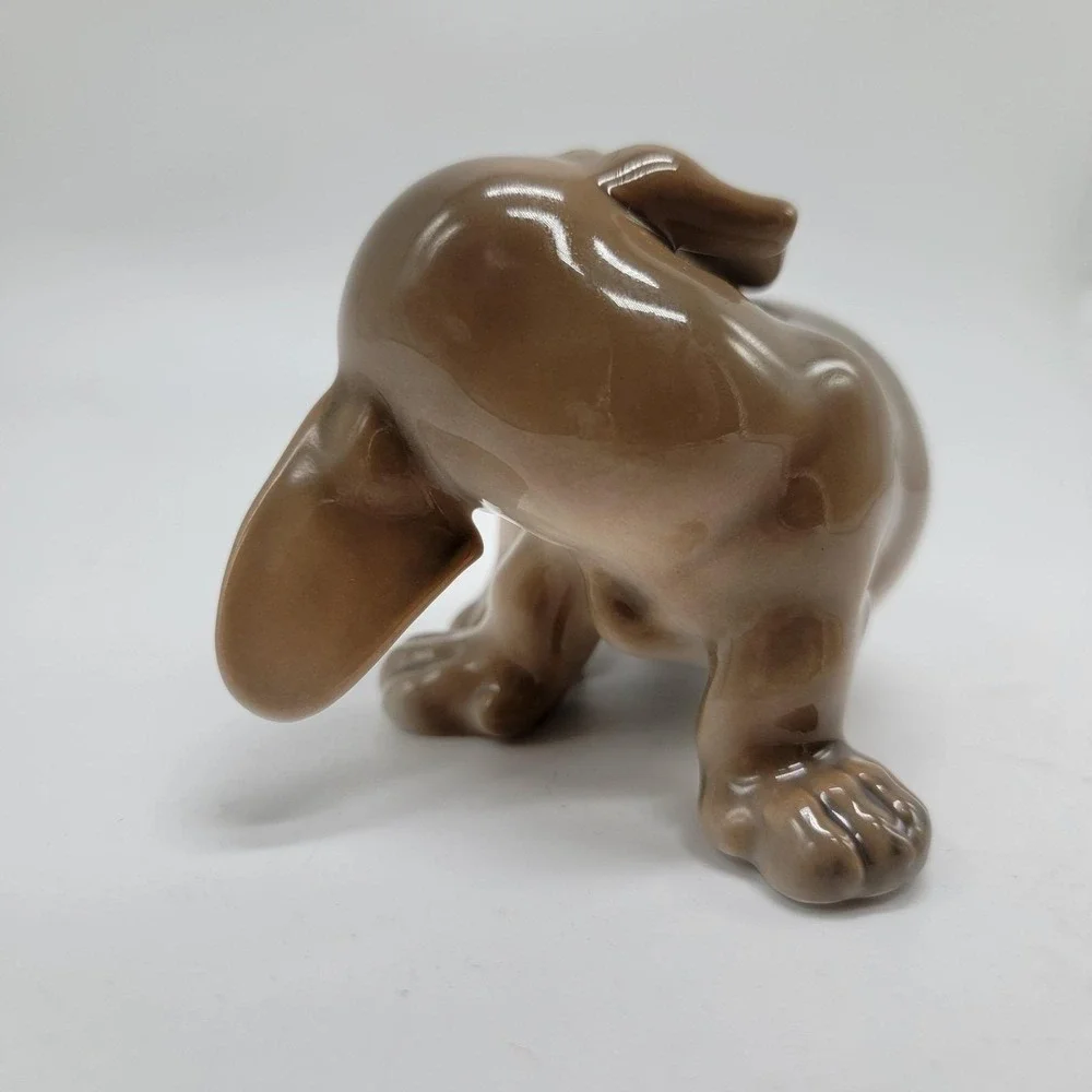 Royal Copenhagen 1407 / 1408 Dachshund Puppy Dogs Figurines Set Porcelain No Box